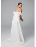 Off Shoulder Ivory Satin Tulle Chic Wedding Dress